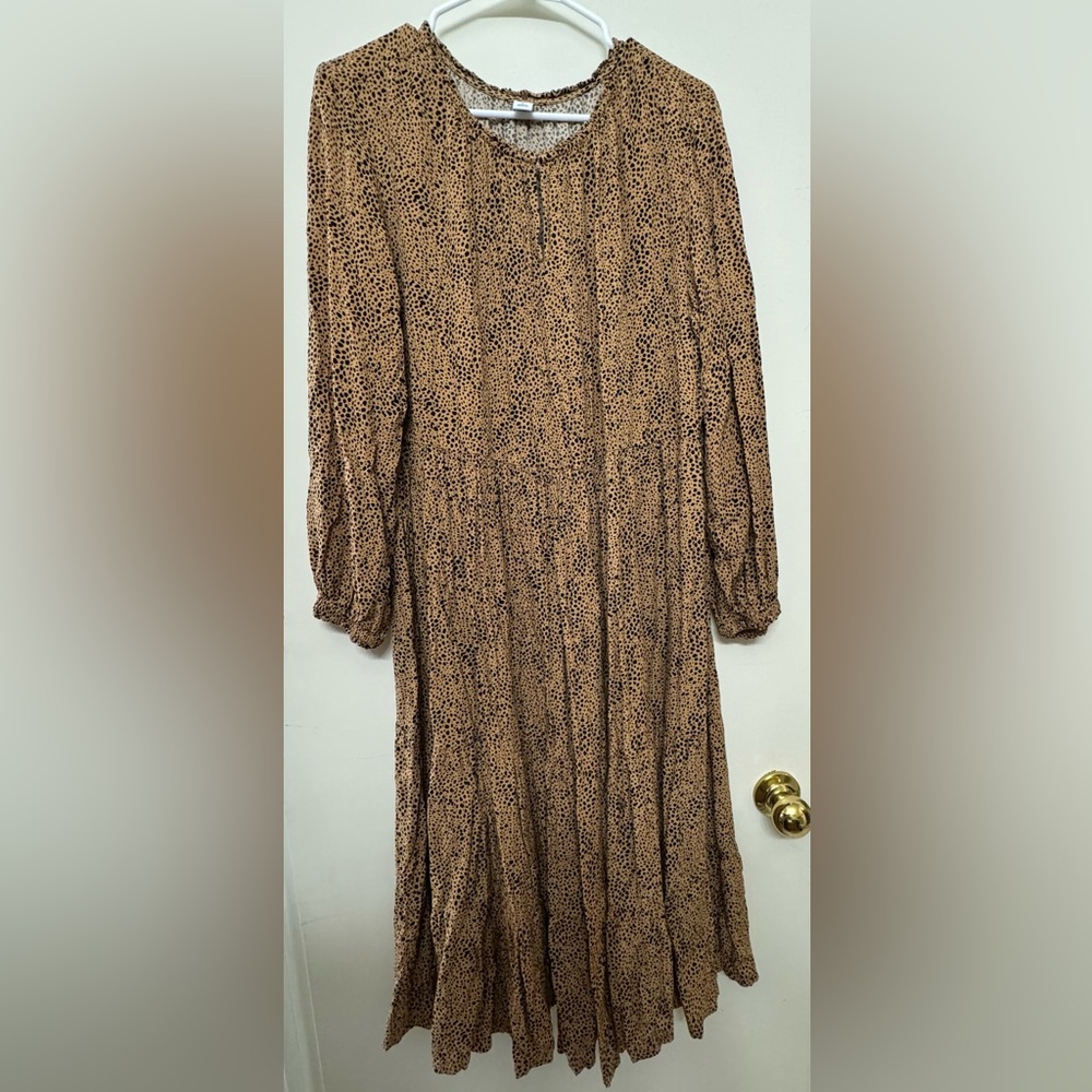Old navy XL leopard dotted long sleeved dress